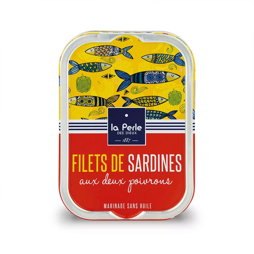 La Perle des Dieux' Oil-Free Sardine Fillets w/ Two Peppers
