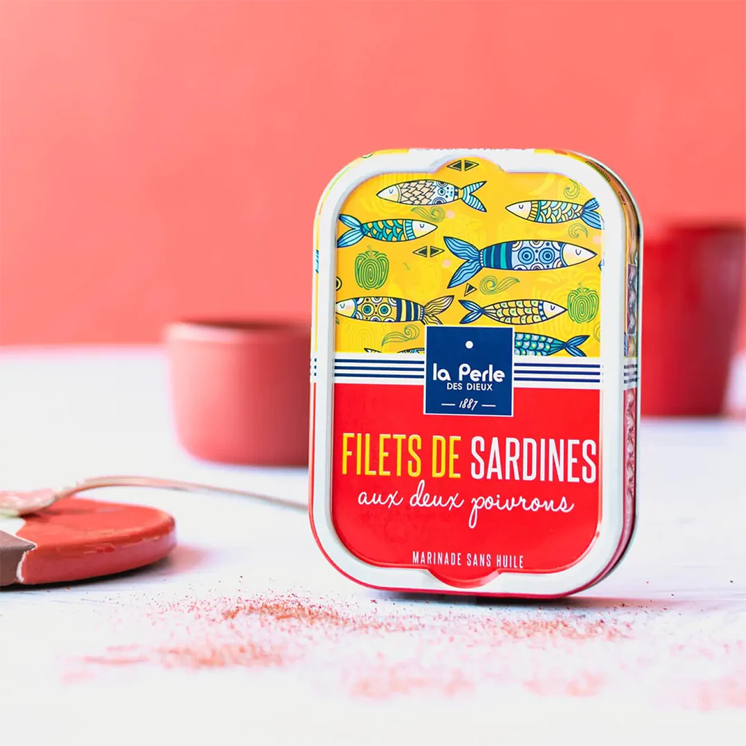 La Perle des Dieux' Oil-Free Sardine Fillets w/ Two Peppers - Image 2