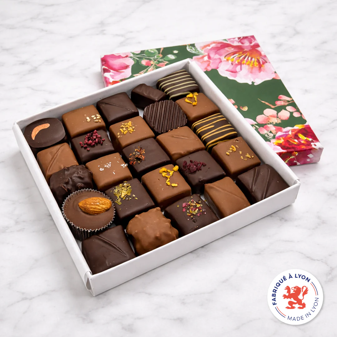 Prestigious Boxes filled with 24, 25 or 39 of Voisin's Assorted Chocolates - Flowery Collection - Image 2